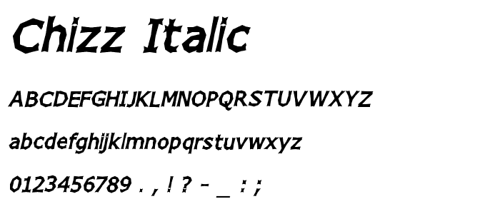 Chizz Italic font